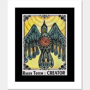 Creator Raven Totem Spirit Guide Posters and Art